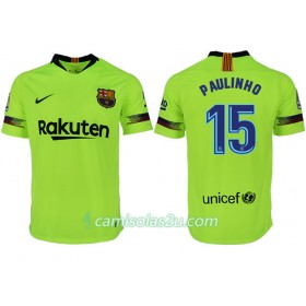 Camisolas de Futebol FC Barcelona PAULINHO 15 Equipamento Alternativa 2018/19 Manga Curta